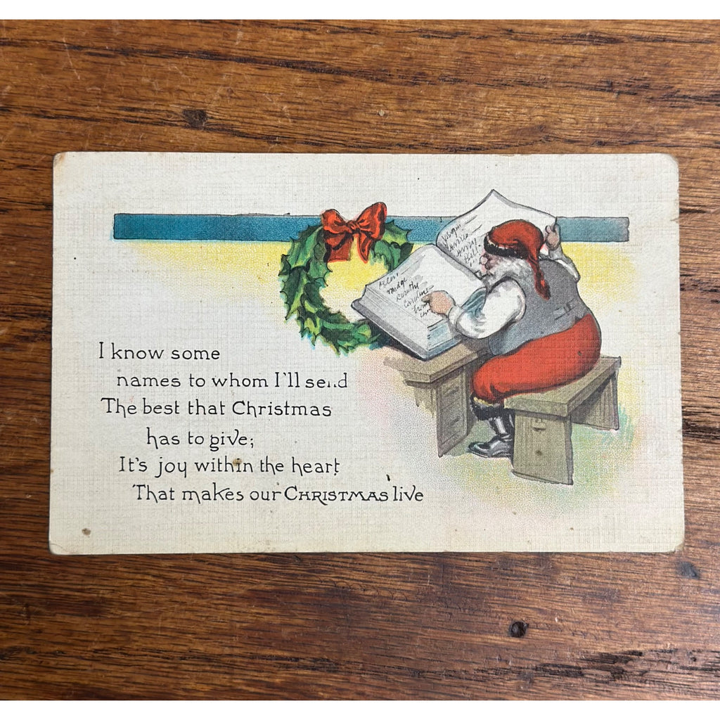 Vintage 1922 Christmas Postcard w/ Christmas Seal Tied American Red Cross