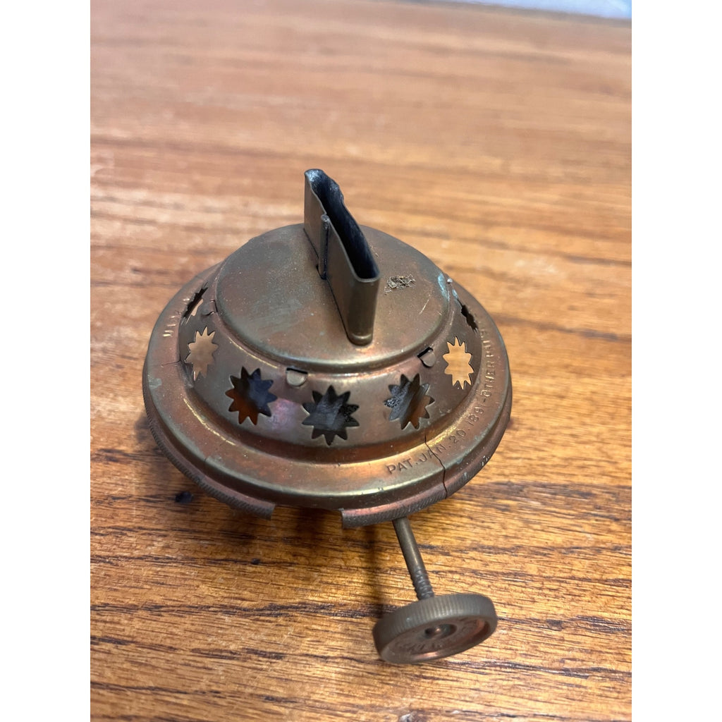 Scarce Antique Brass Bridgeport Burner Kerosene Oil Lamp Lantern Light Part 1891