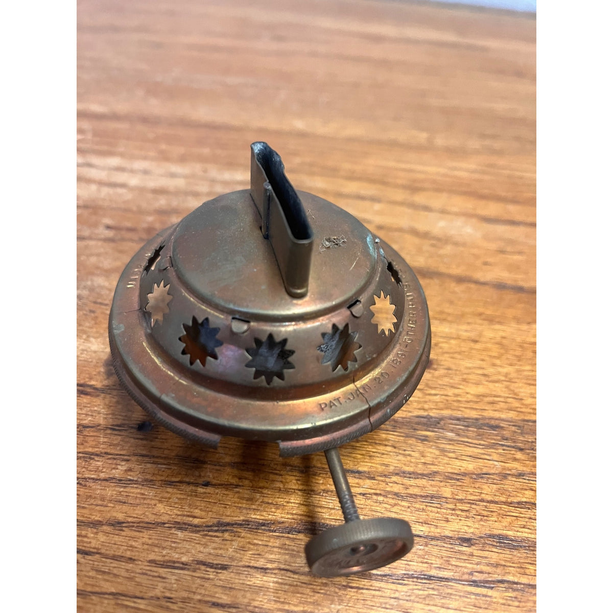 Scarce Antique Brass Bridgeport Burner Kerosene Oil Lamp Lantern Light Part 1891