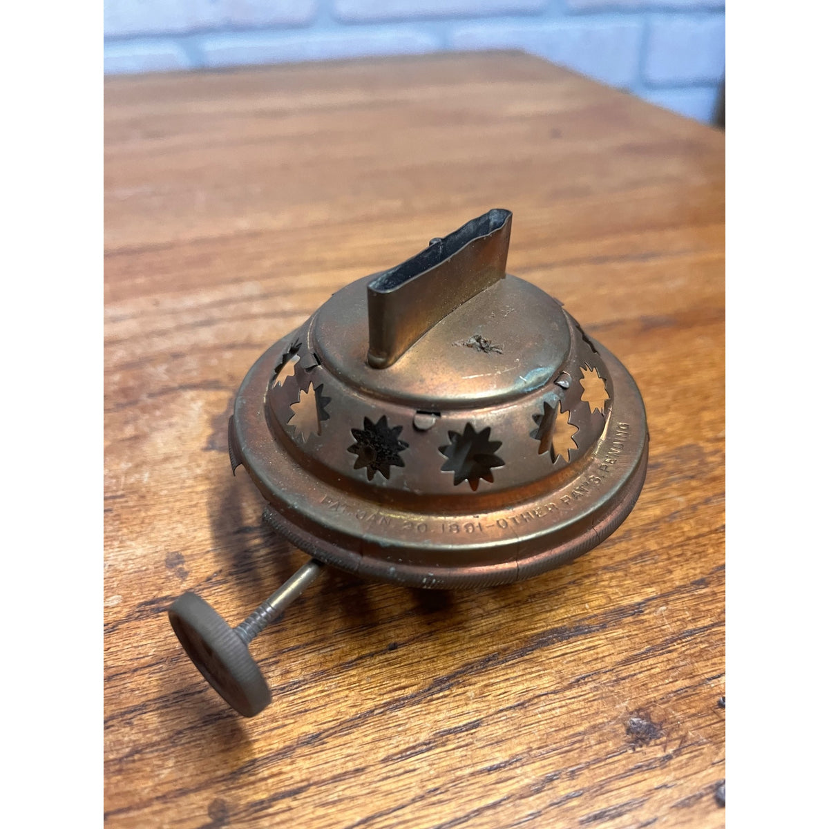 Scarce Antique Brass Bridgeport Burner Kerosene Oil Lamp Lantern Light Part 1891