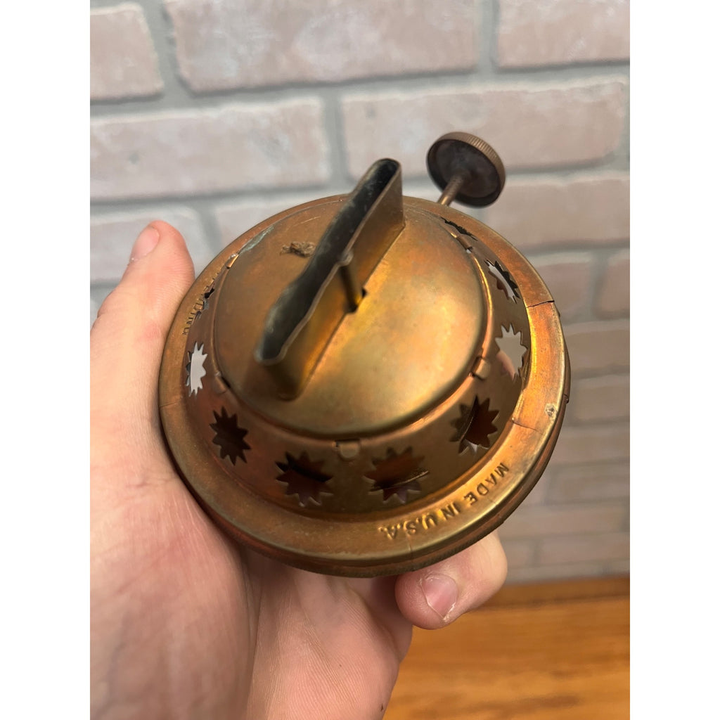 Scarce Antique Brass Bridgeport Burner Kerosene Oil Lamp Lantern Light Part 1891