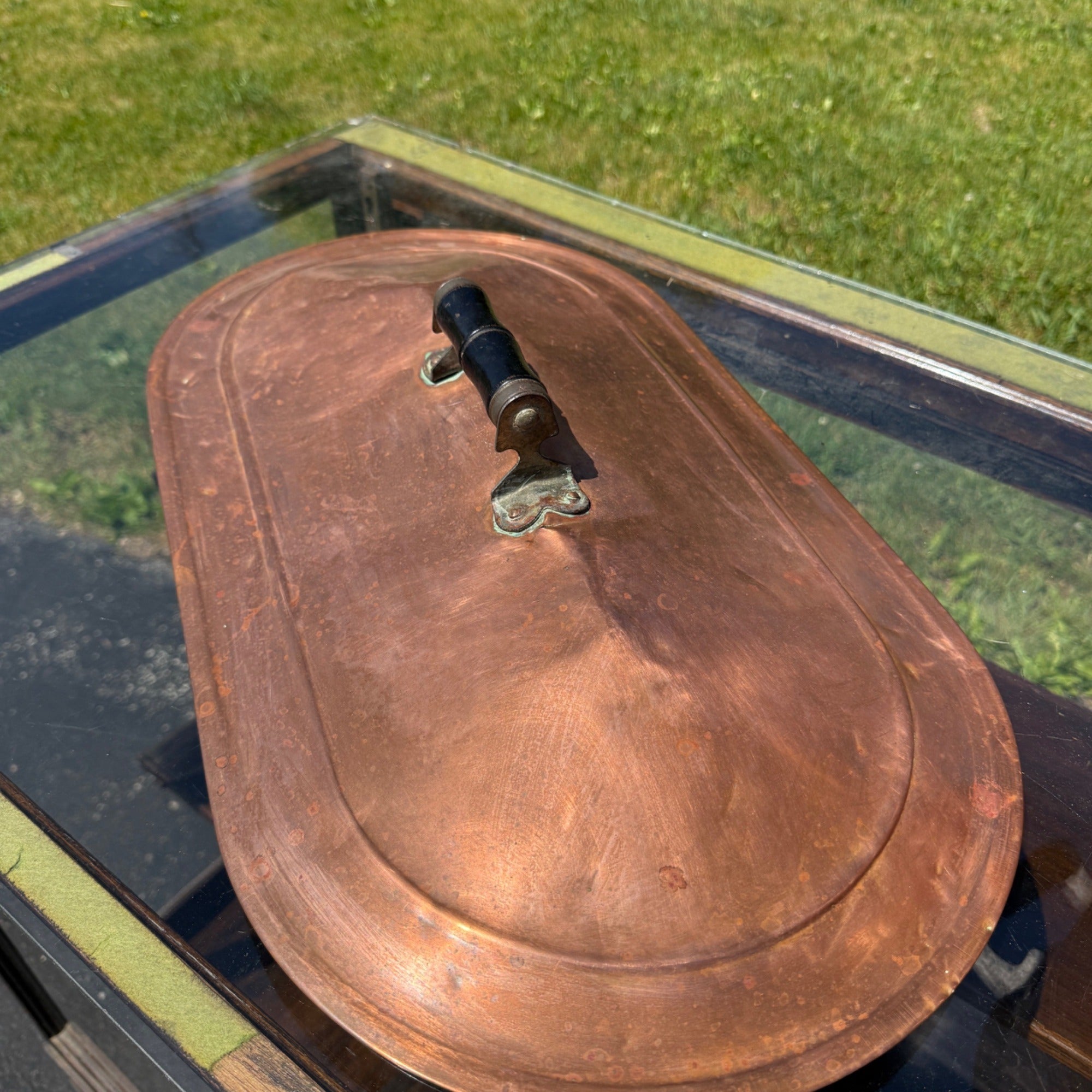 Antique Copper Kettle Boiler Wash Tub w/ Copper Lid Beautiful