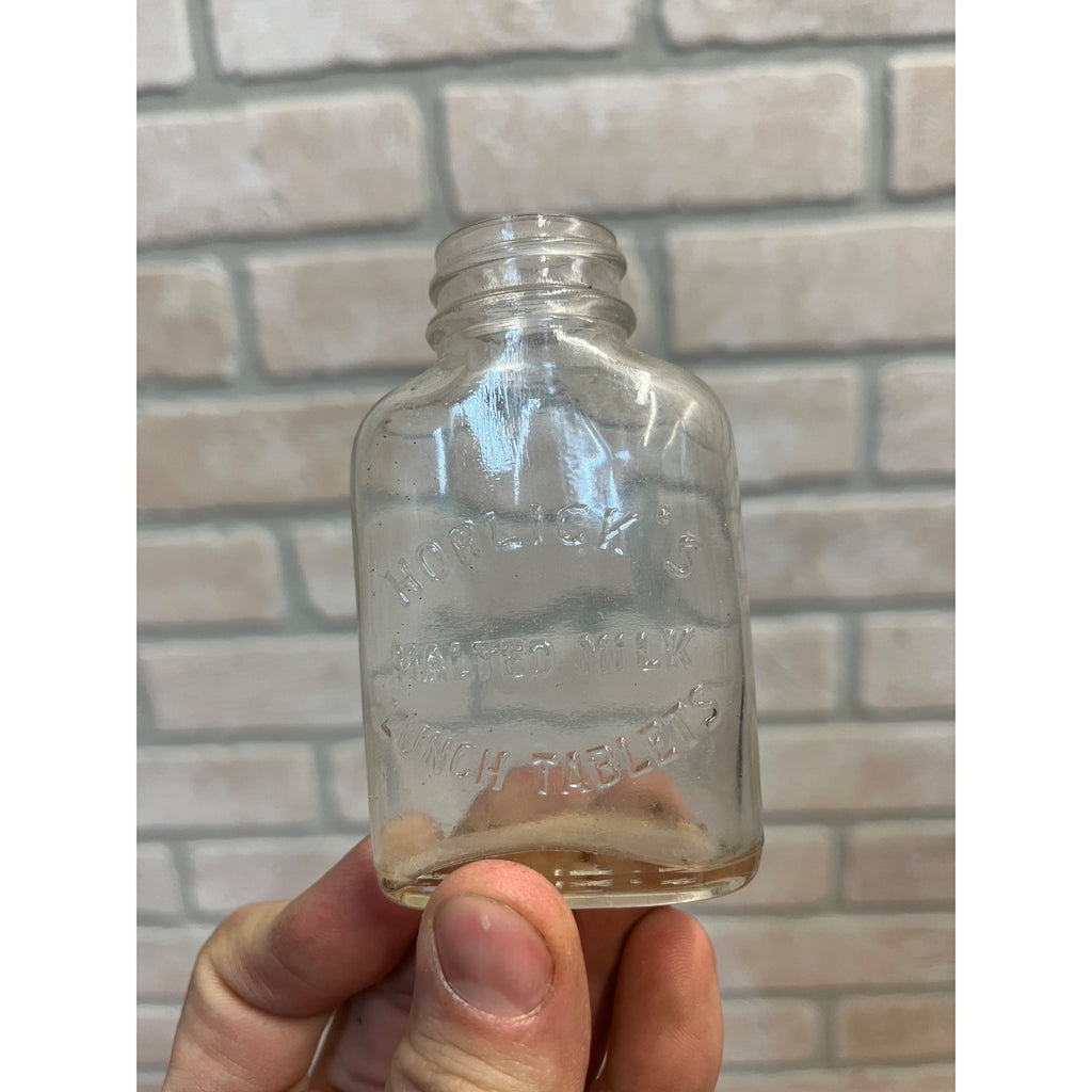 Vintage HORLICK'S Malted Milk Lunch Tablets Bottle Miniature Embossed Jar