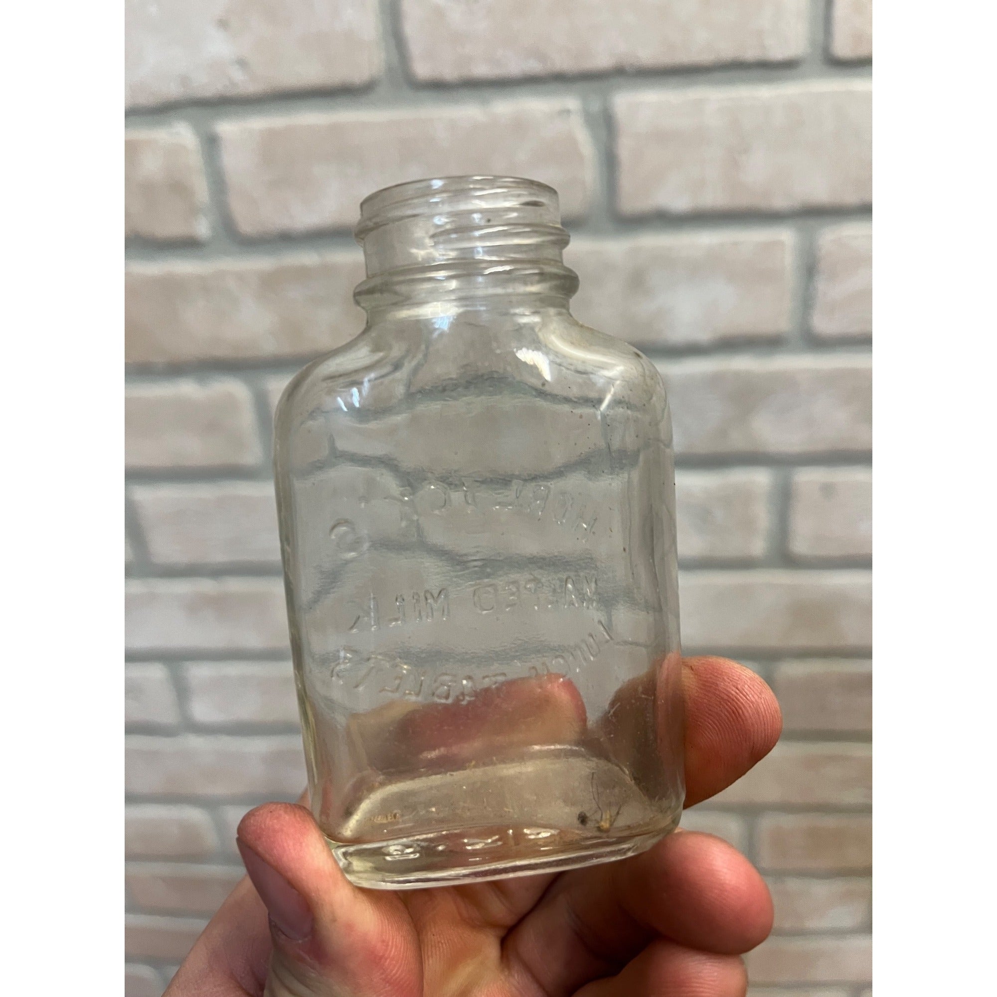 Vintage HORLICK'S Malted Milk Lunch Tablets Bottle Miniature Embossed Jar