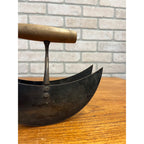 ANTIQUE KITCHEN PRIMITIVE FORGED DOUBLE-BLADE HALF-MOON FOOD CHOPPER/DOUGH CUT