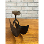 ANTIQUE KITCHEN PRIMITIVE FORGED DOUBLE-BLADE HALF-MOON FOOD CHOPPER/DOUGH CUT
