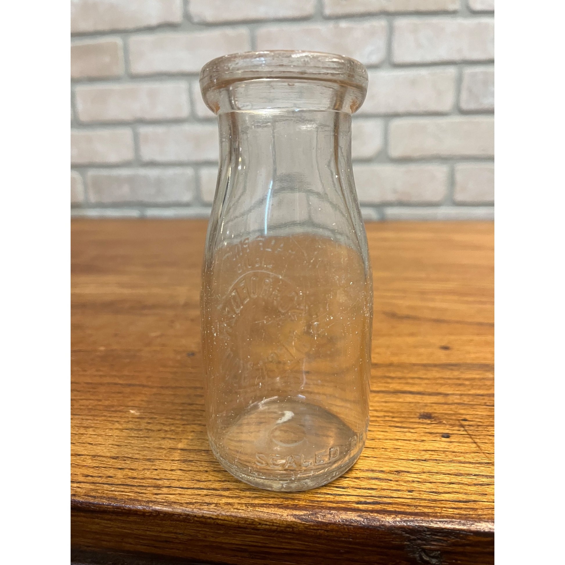 Vintage Schroeder Dairy West Bend Wis Half Pint Bottle WI Wisconsin