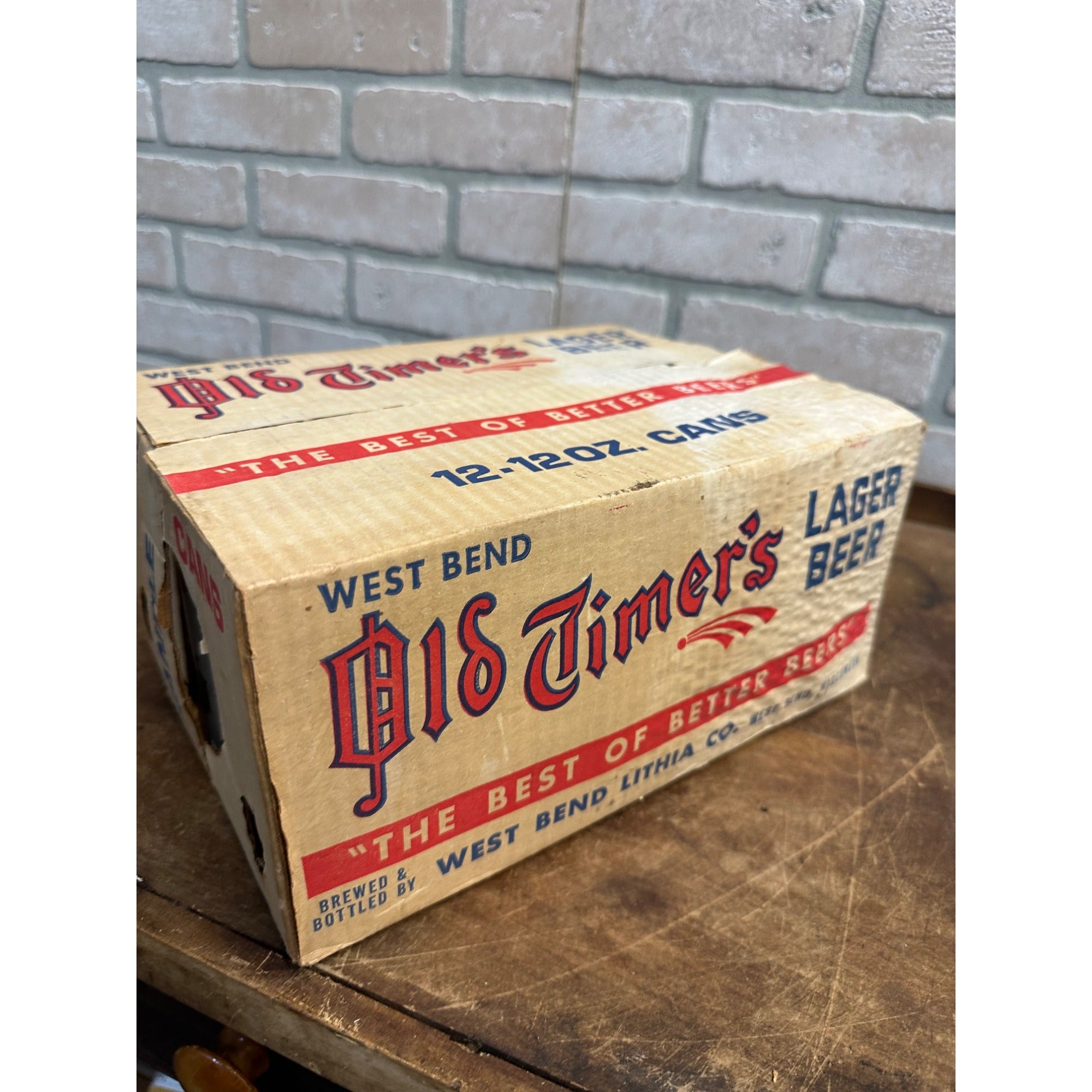 Vintage West Bend Old Timer's Lager Beer 12oz Pack of Cans FULL Lithia