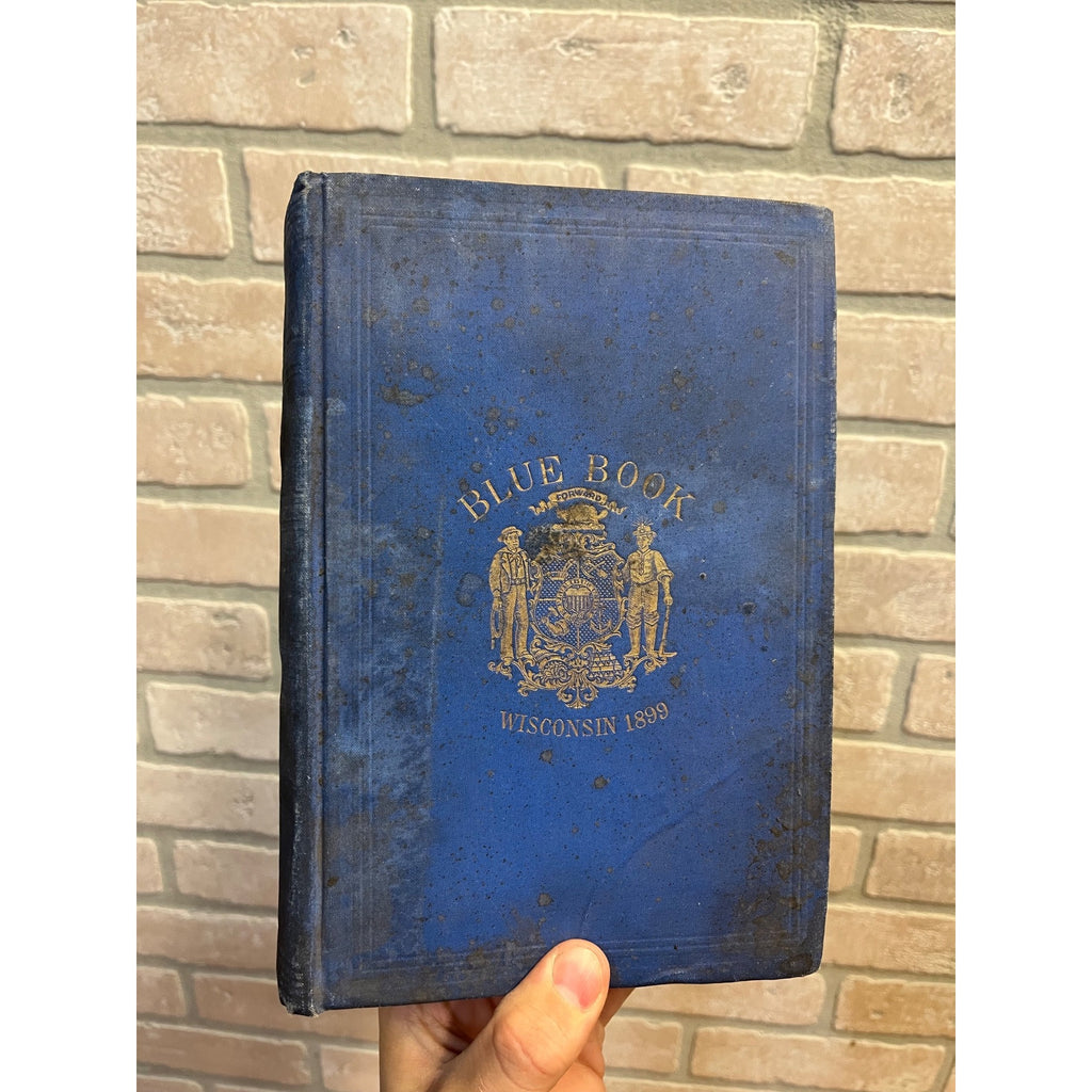 1899 Wisconsin Blue Book Hardcover Book Antique Vintage Diagram Senate and Assembly Chambers