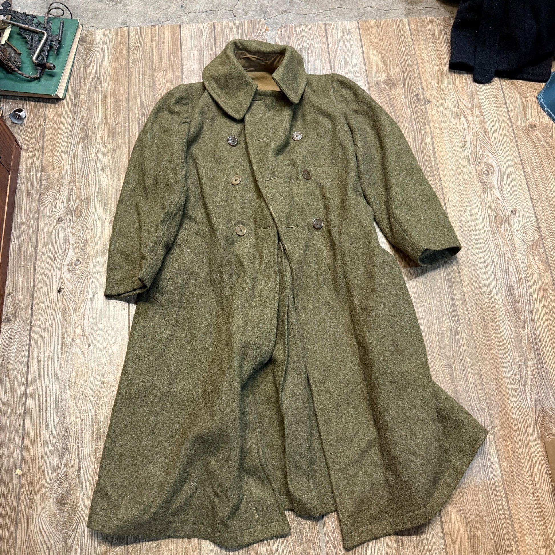 Vintage WW2 WWII Overcoat Uniform Trench Coat Jacket US  Military
