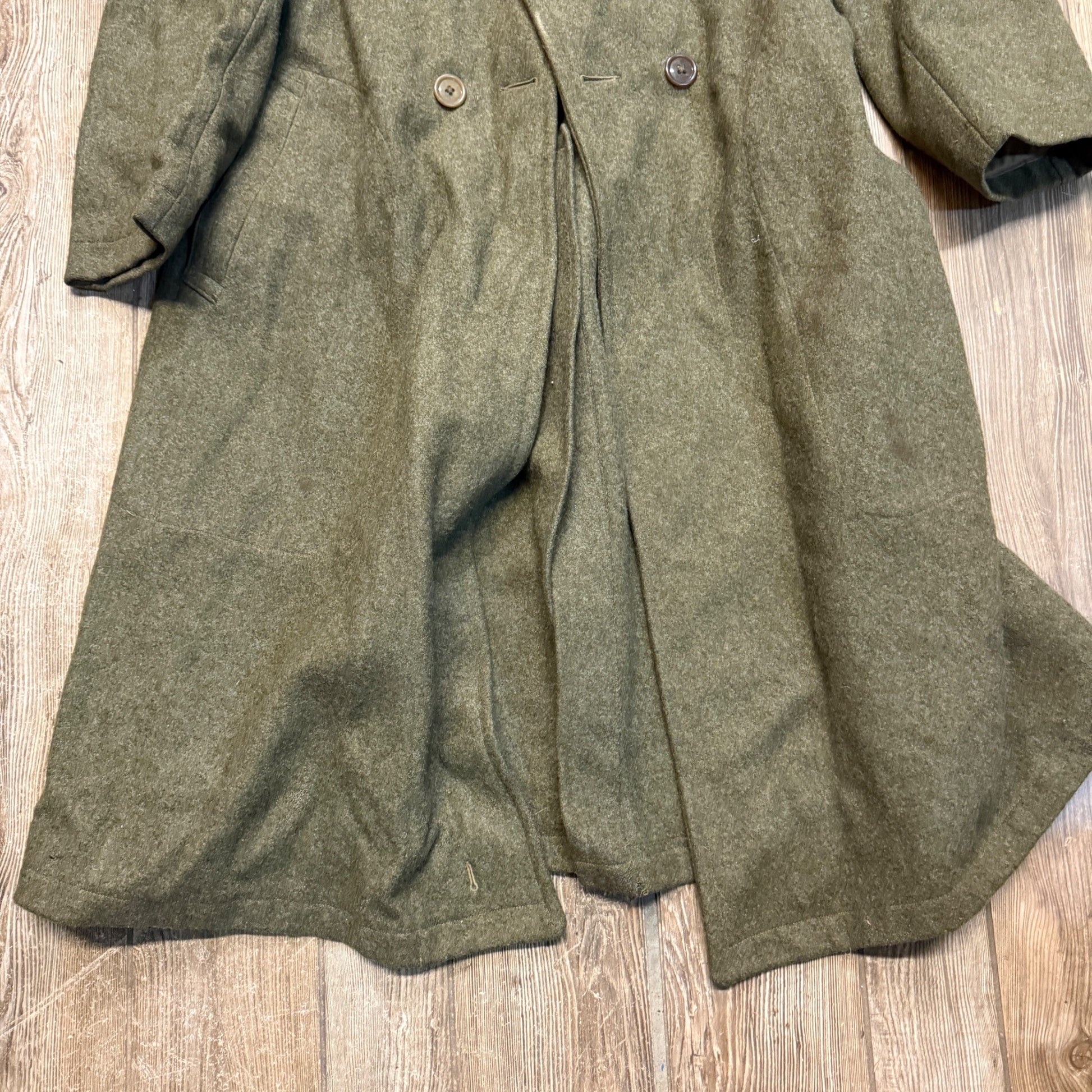 Vintage WW2 WWII Overcoat Uniform Trench Coat Jacket US  Military