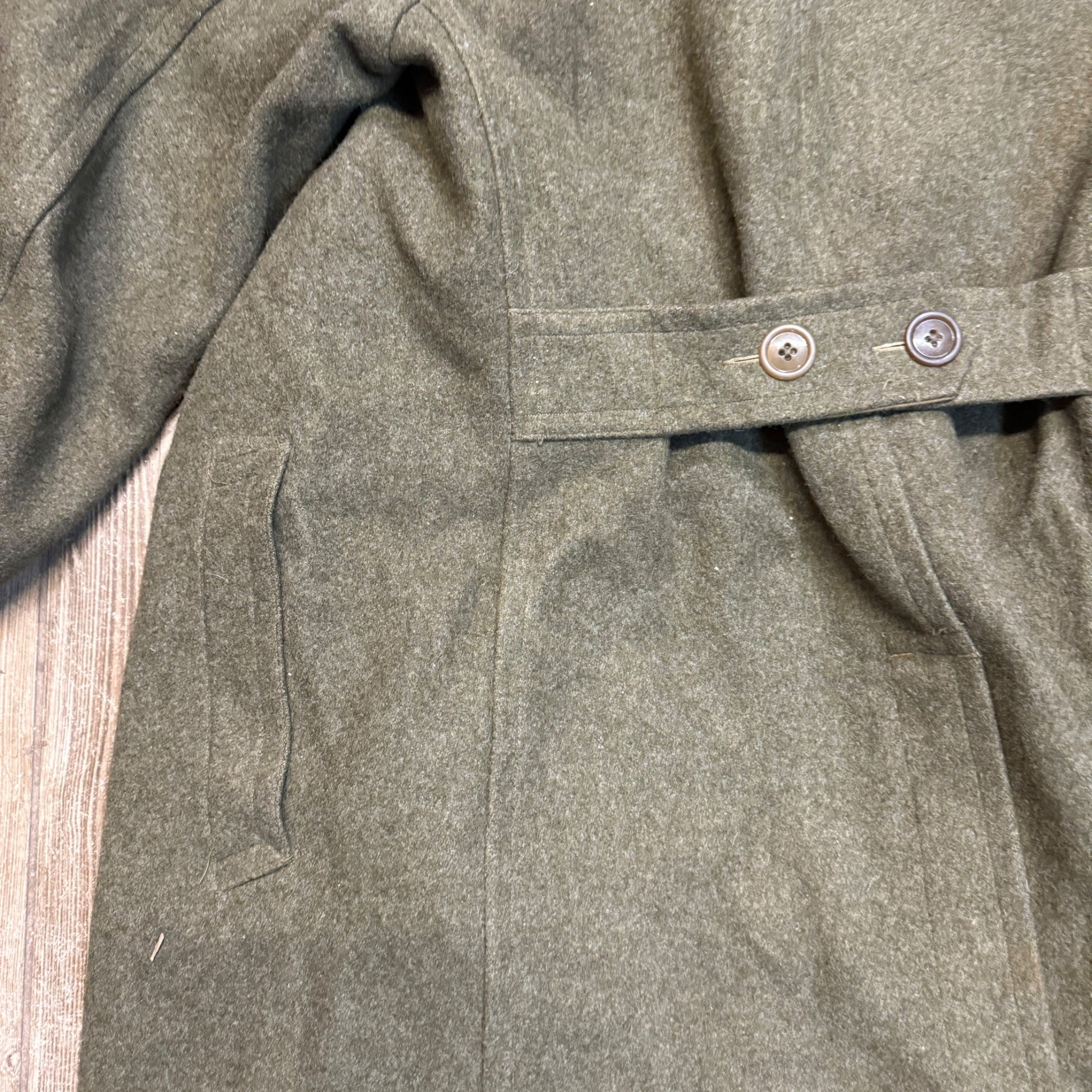 Vintage WW2 WWII Overcoat Uniform Trench Coat Jacket US  Military
