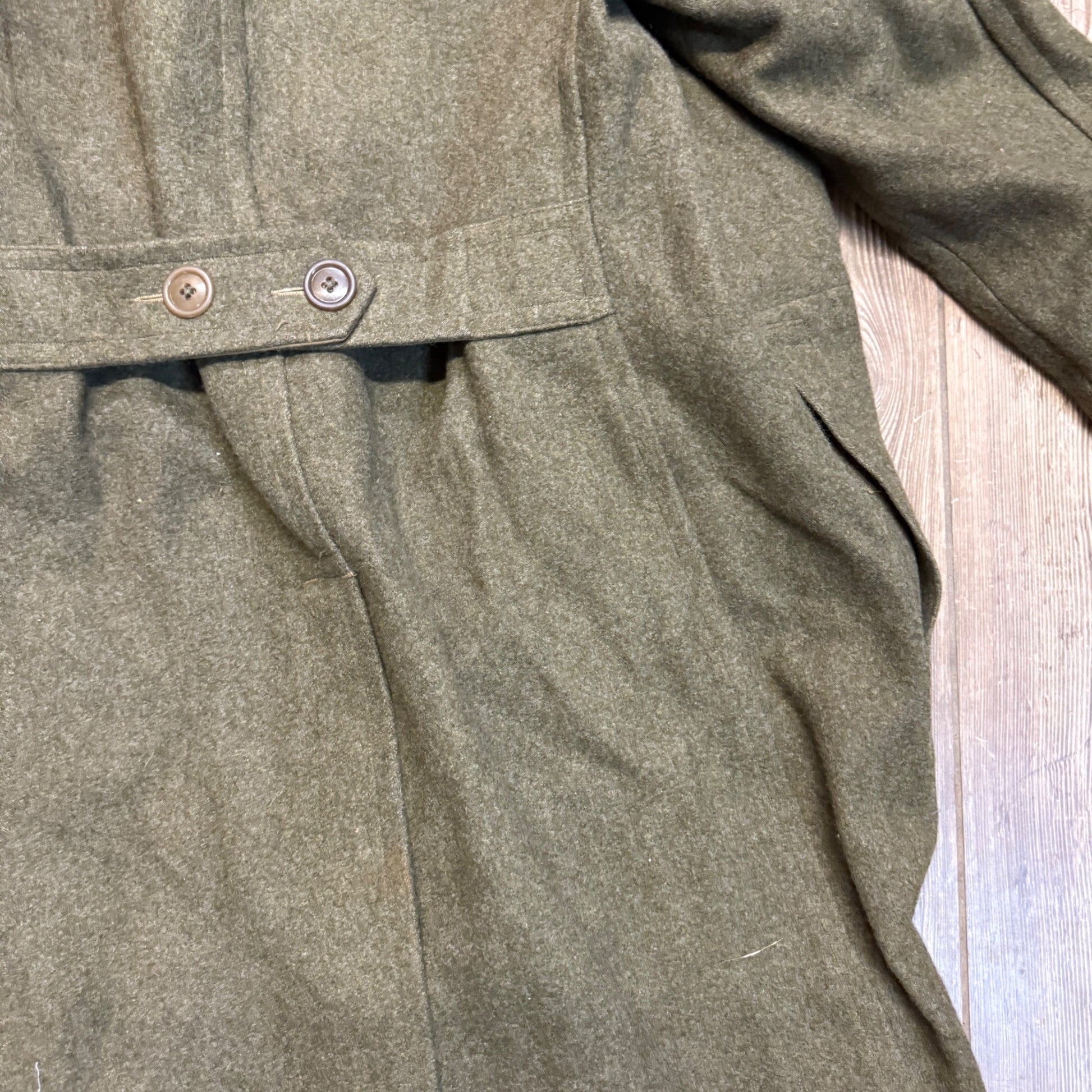 Vintage WW2 WWII Overcoat Uniform Trench Coat Jacket US  Military