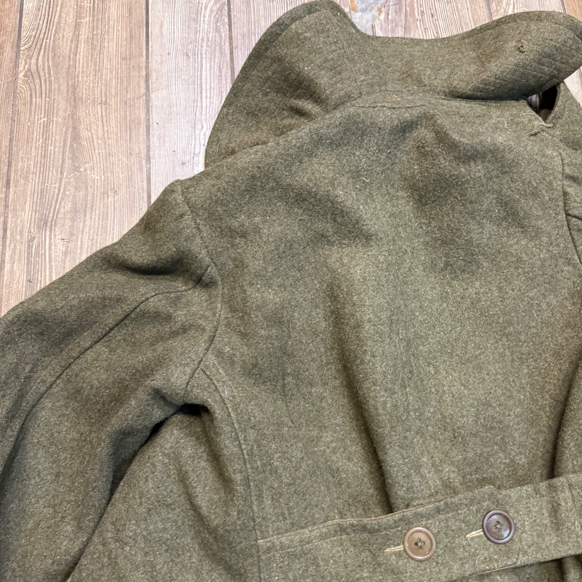 Vintage WW2 WWII Overcoat Uniform Trench Coat Jacket US  Military