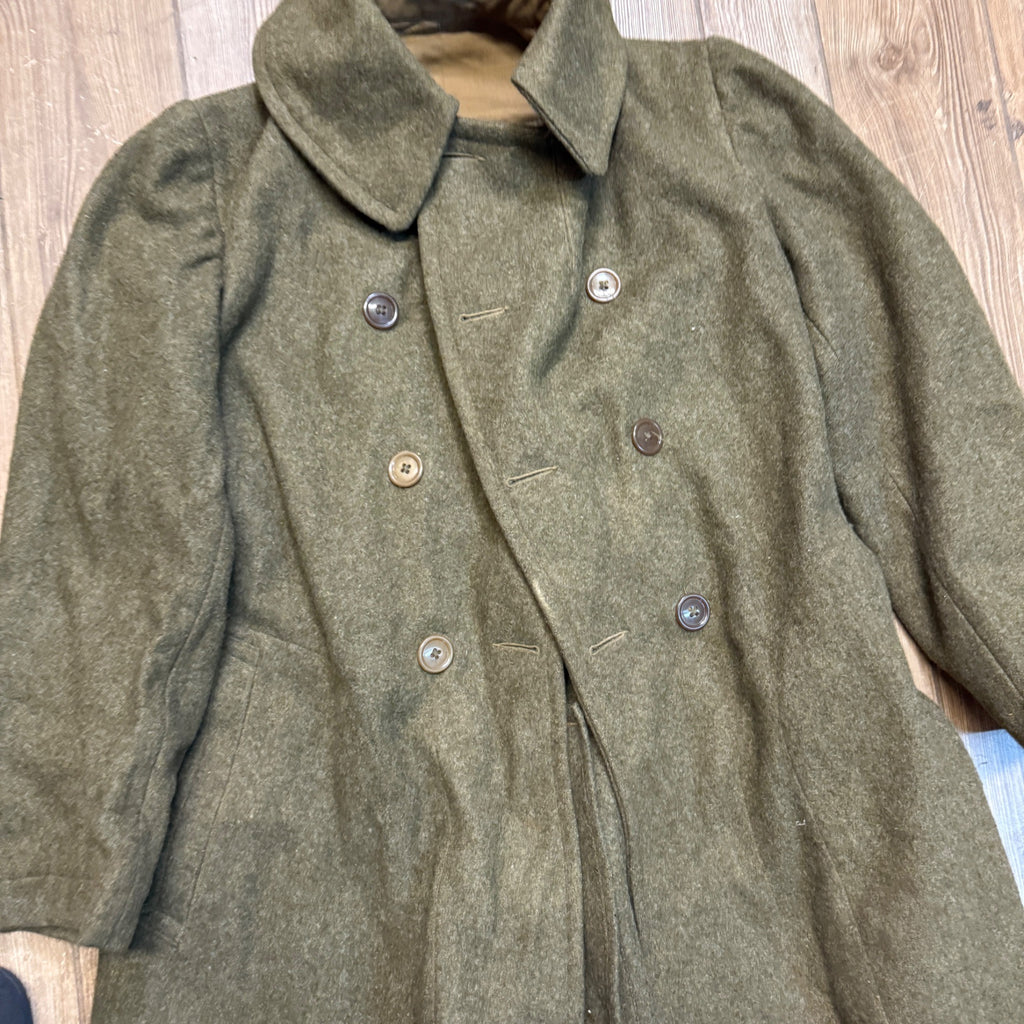 Vintage WW2 WWII Overcoat Uniform Trench Coat Jacket US  Military