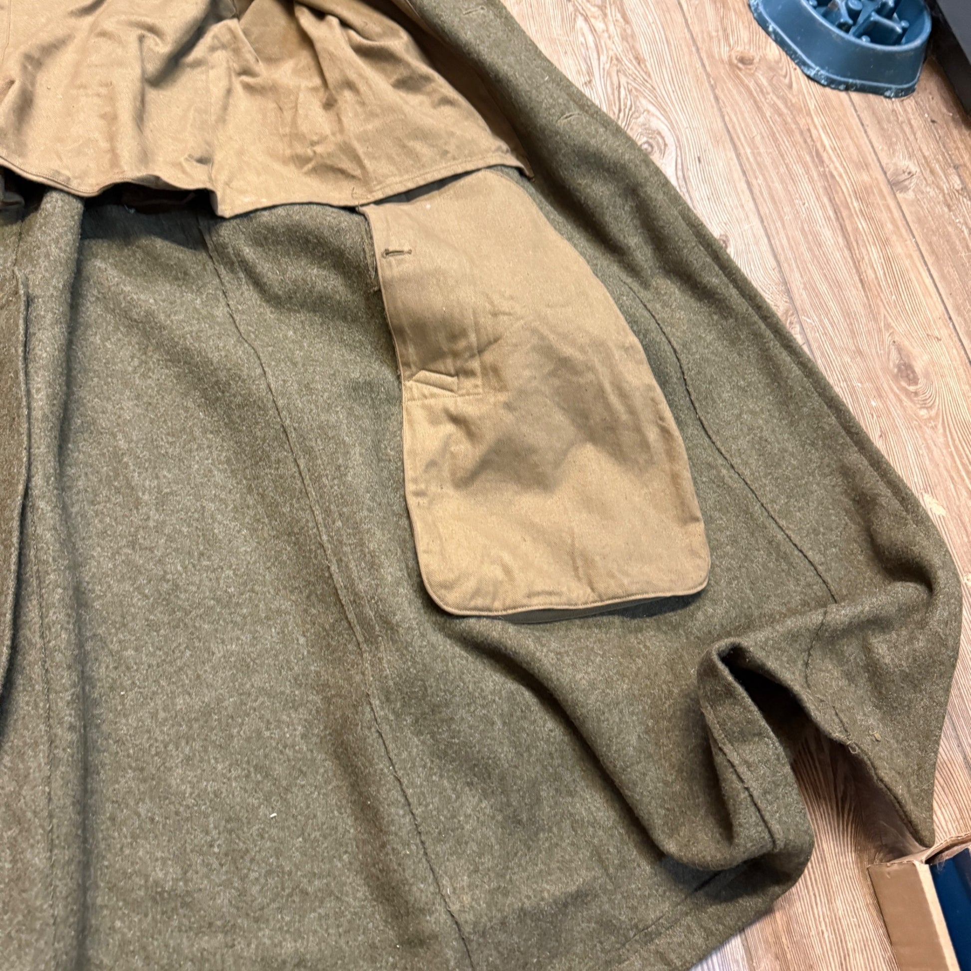 Vintage WW2 WWII Overcoat Uniform Trench Coat Jacket US  Military