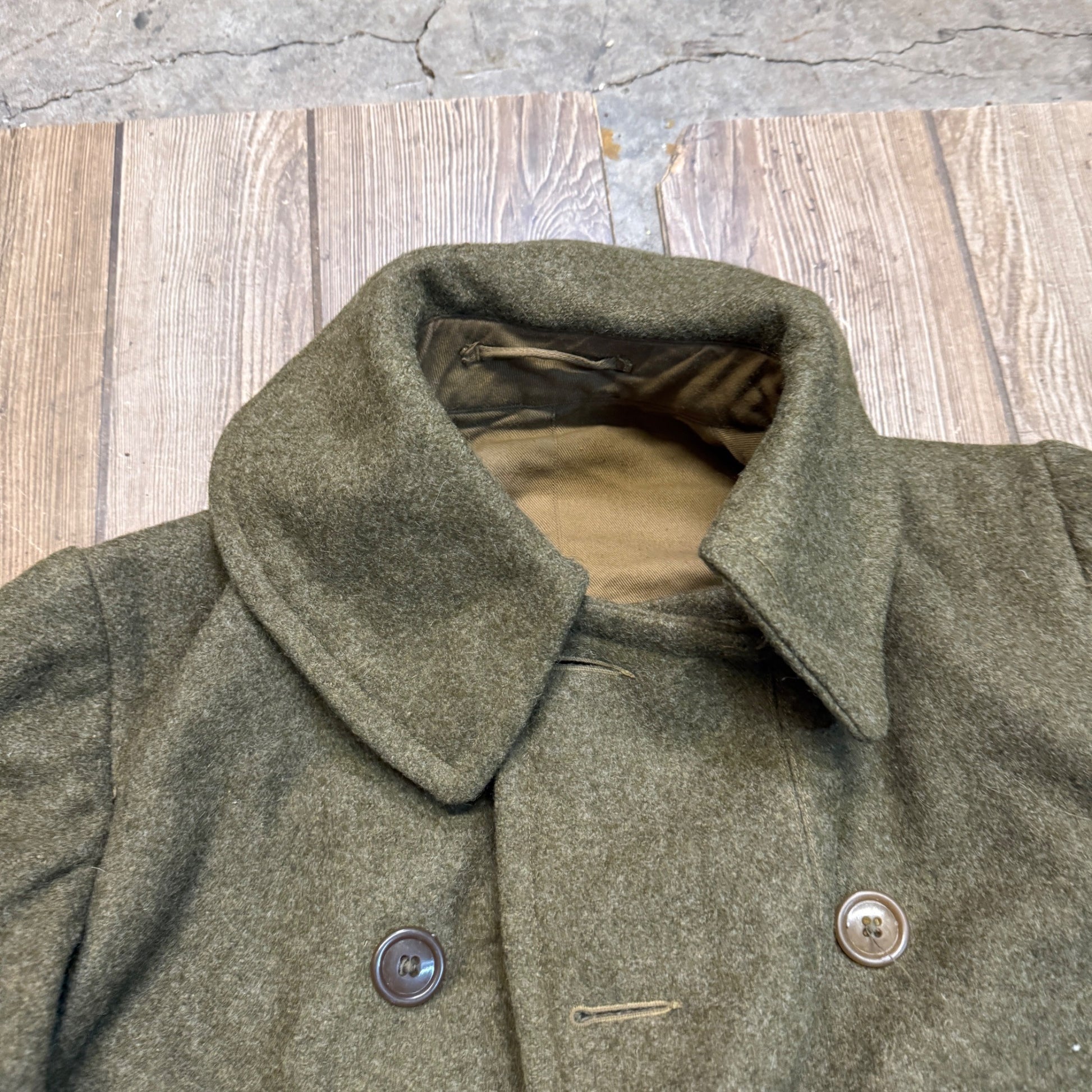 Vintage WW2 WWII Overcoat Uniform Trench Coat Jacket US  Military