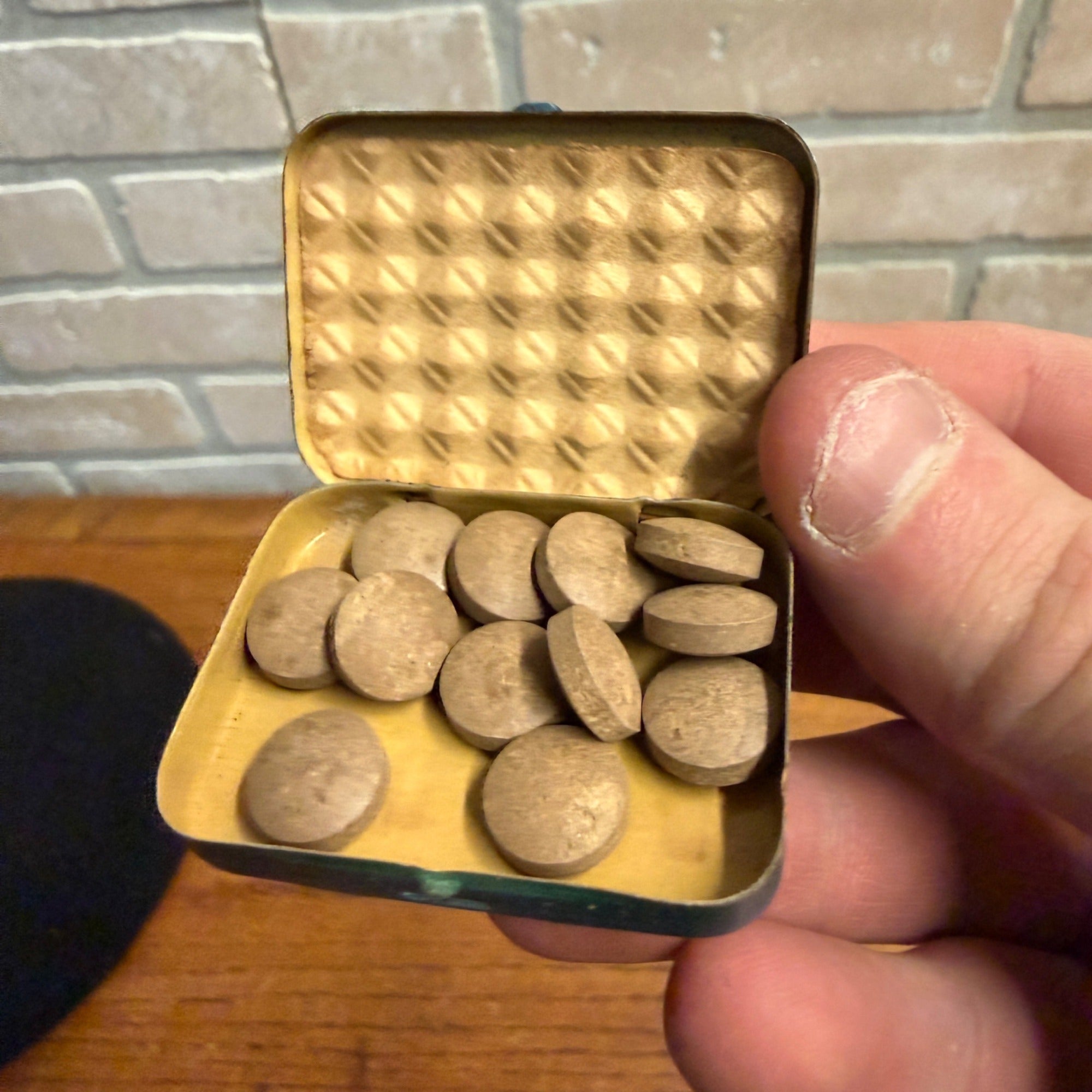 Vintage Laymon's Laxative Medicine Tin Litho Spencer Indiana W/ Contents