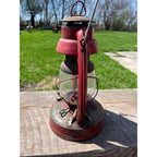 Vintage Elgin Red Kerosene Barn/Railroad Lantern w/Clear Globe