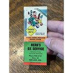 Vintage Empty Matchbook Advertising -Herb's DX Service - Fox Lake, Wis