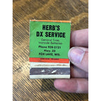 Vintage Empty Matchbook Advertising -Herb's DX Service - Fox Lake, Wis