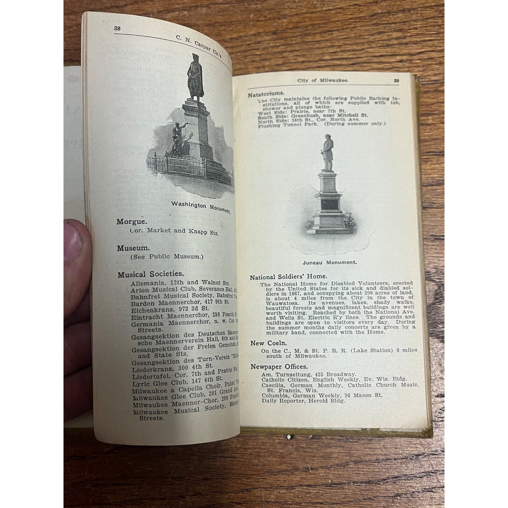 1908 Caspar's Guide & Map Milwaukee-Directory of Streets, Houses Number & Elec.