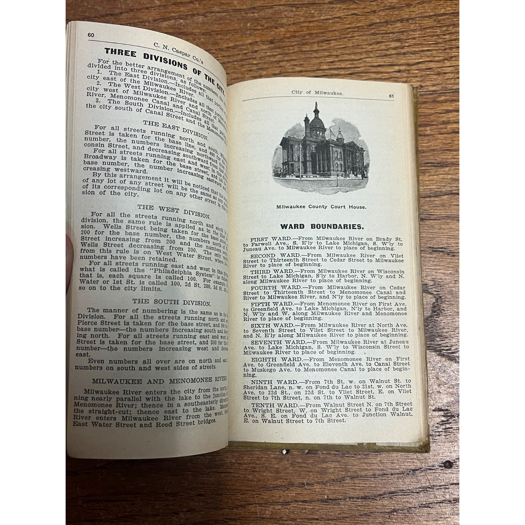 1908 Caspar's Guide & Map Milwaukee-Directory of Streets, Houses Number & Elec.