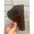 Vintage Basketweave Leather Holster Snub Nose Revolver RH S&W Colt Detective 6"