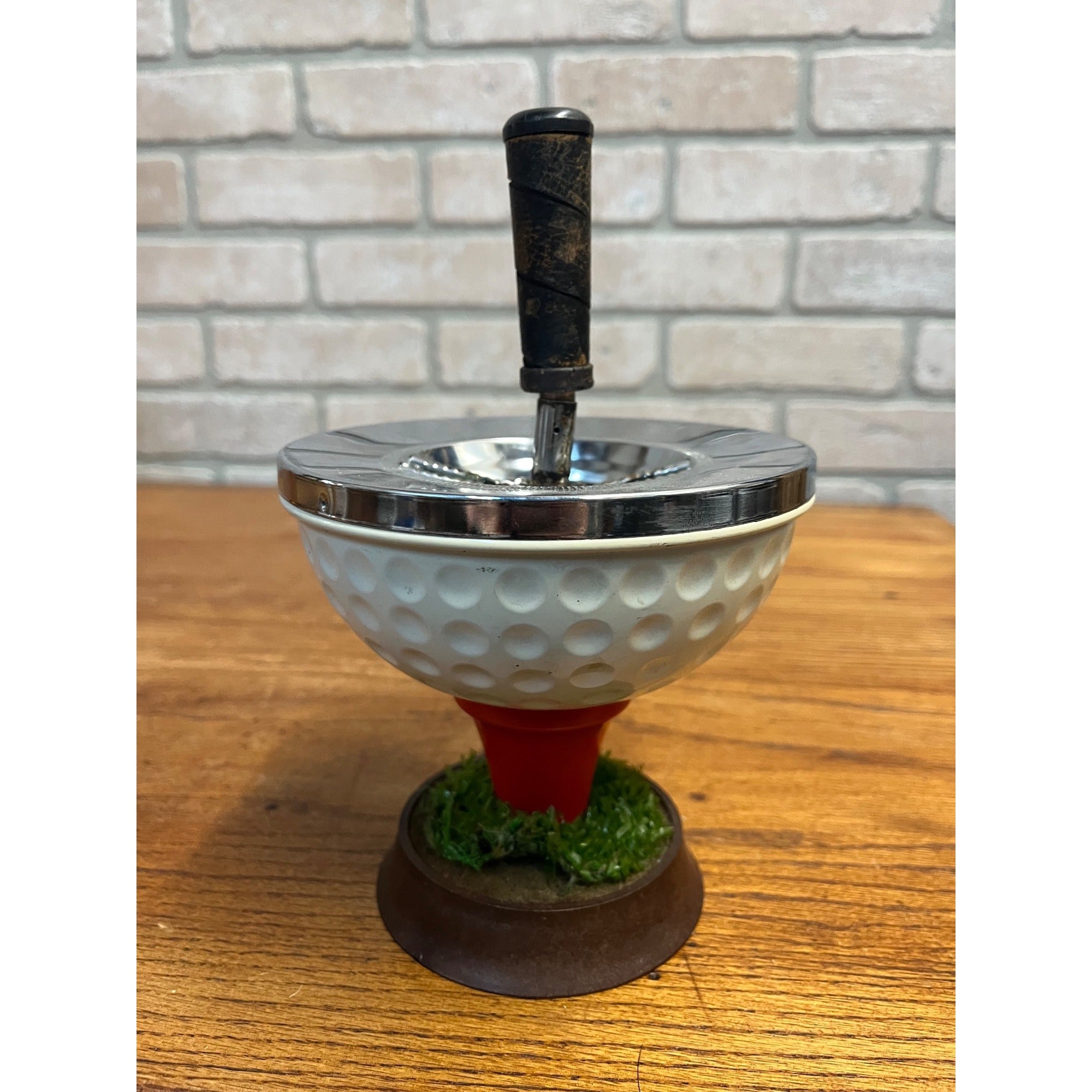 Vintage Spin Ashtray Golfers Golf Ball RARE Mid Century Modern GOLF GIFT Smoker