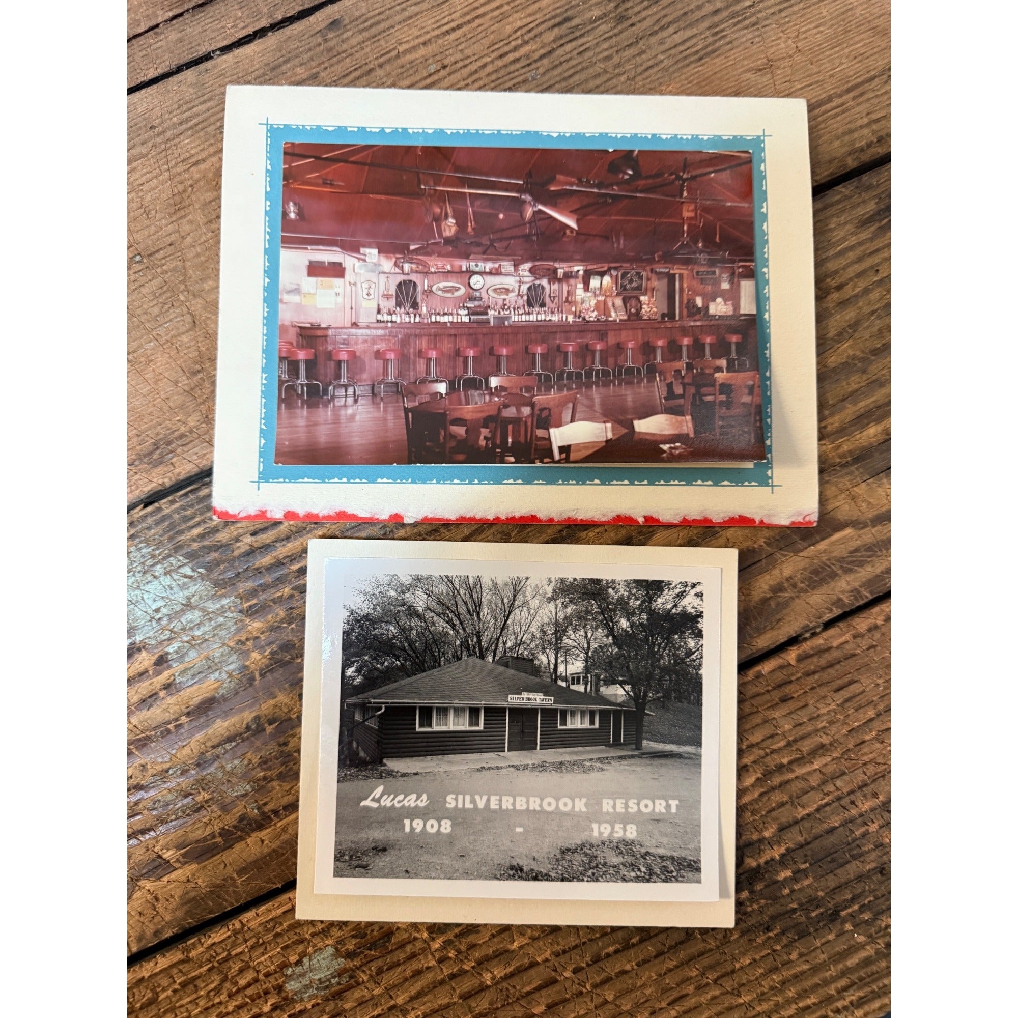 (2) Lucas Silverbrook Resort Tavern Photographs West Bend, Wisconsin 50 years