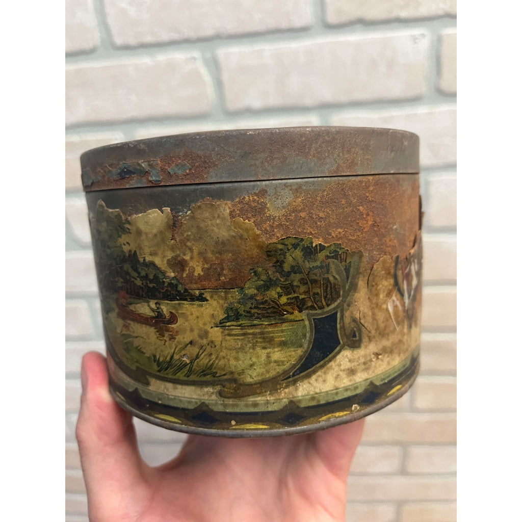 RARE Vintage 1920s Arcadia Coffee Tin Can Waterloow IA Iowa Johnston & Holland