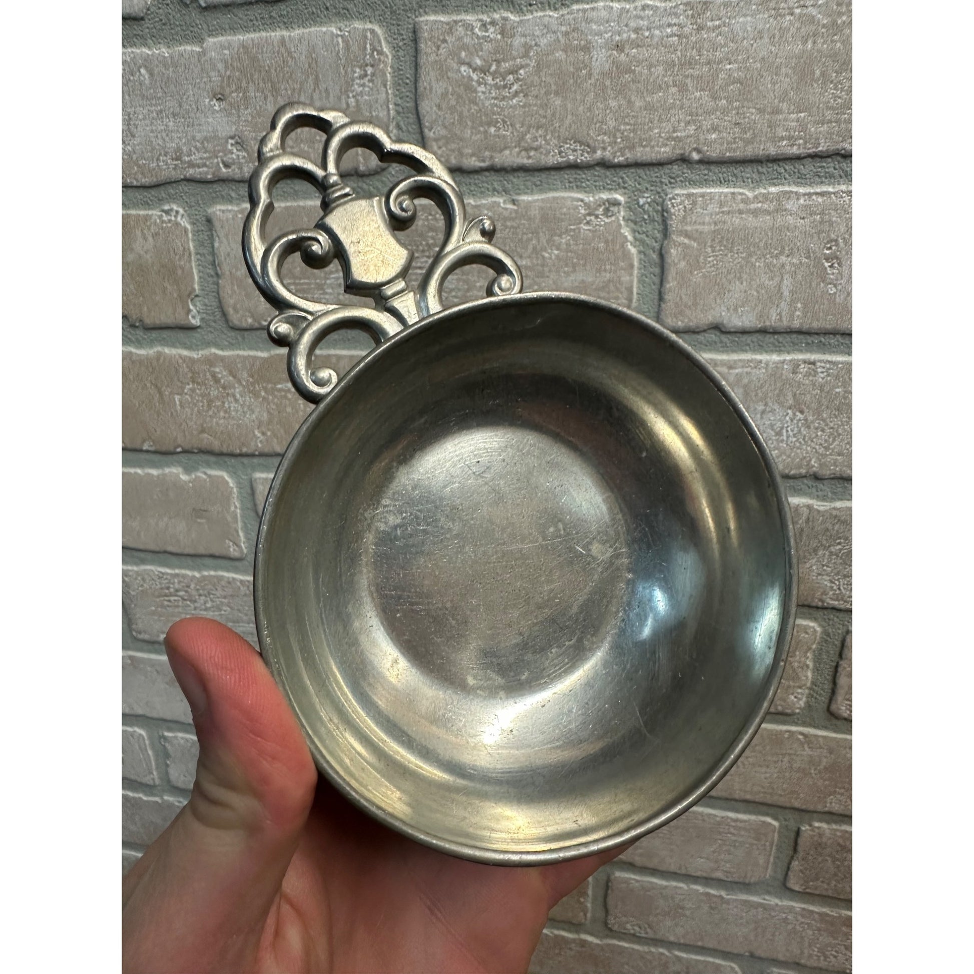 Vintage Pewter Porringer Bowl - KMD Royal Holland Made In Holland 4”