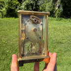 Bulova Vintage Brass Carriage Mantel Clock With Roman Numerals & Glass Panels 1980s