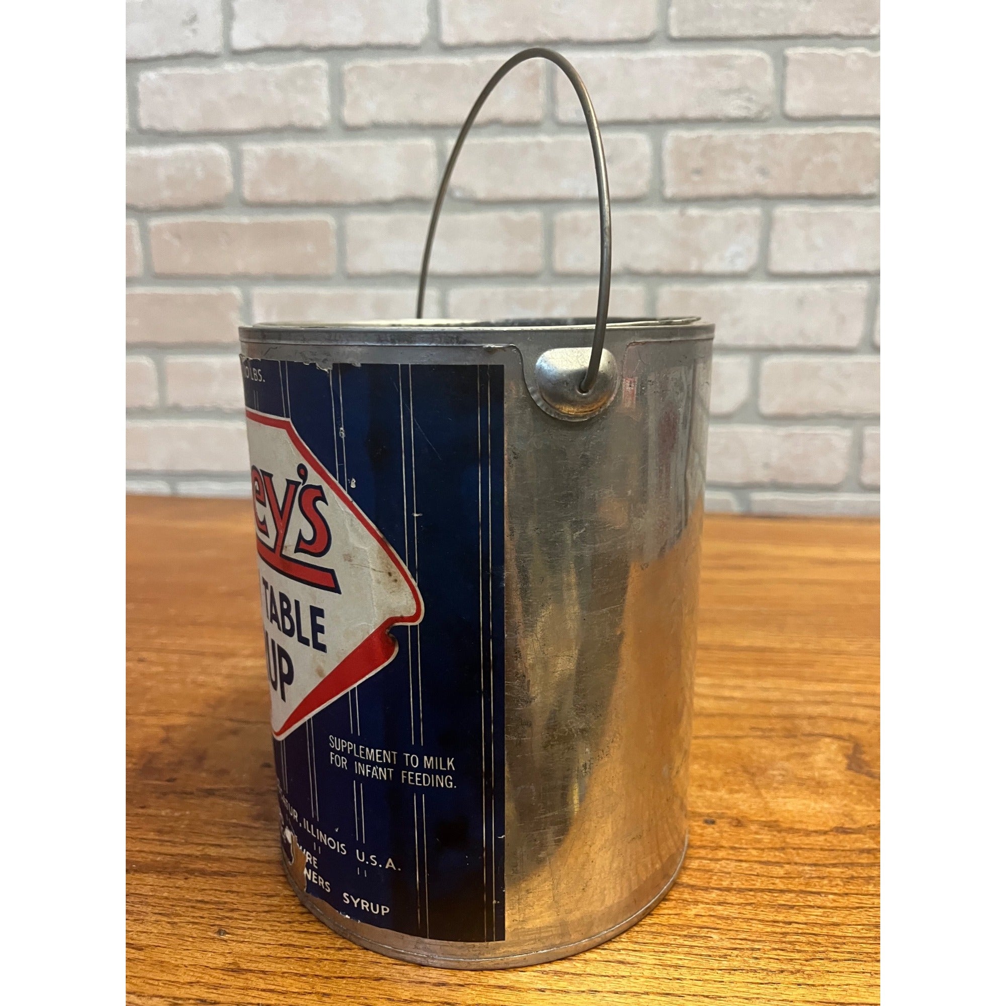 Vintage Staley's Golden Table Syrup Can Tin Decatur Illinois IL Pail Advertising