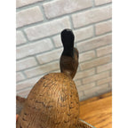 Casey Edwards Blue Wing Teal Hen in Flight Wood Carving Decoy Manitowoc