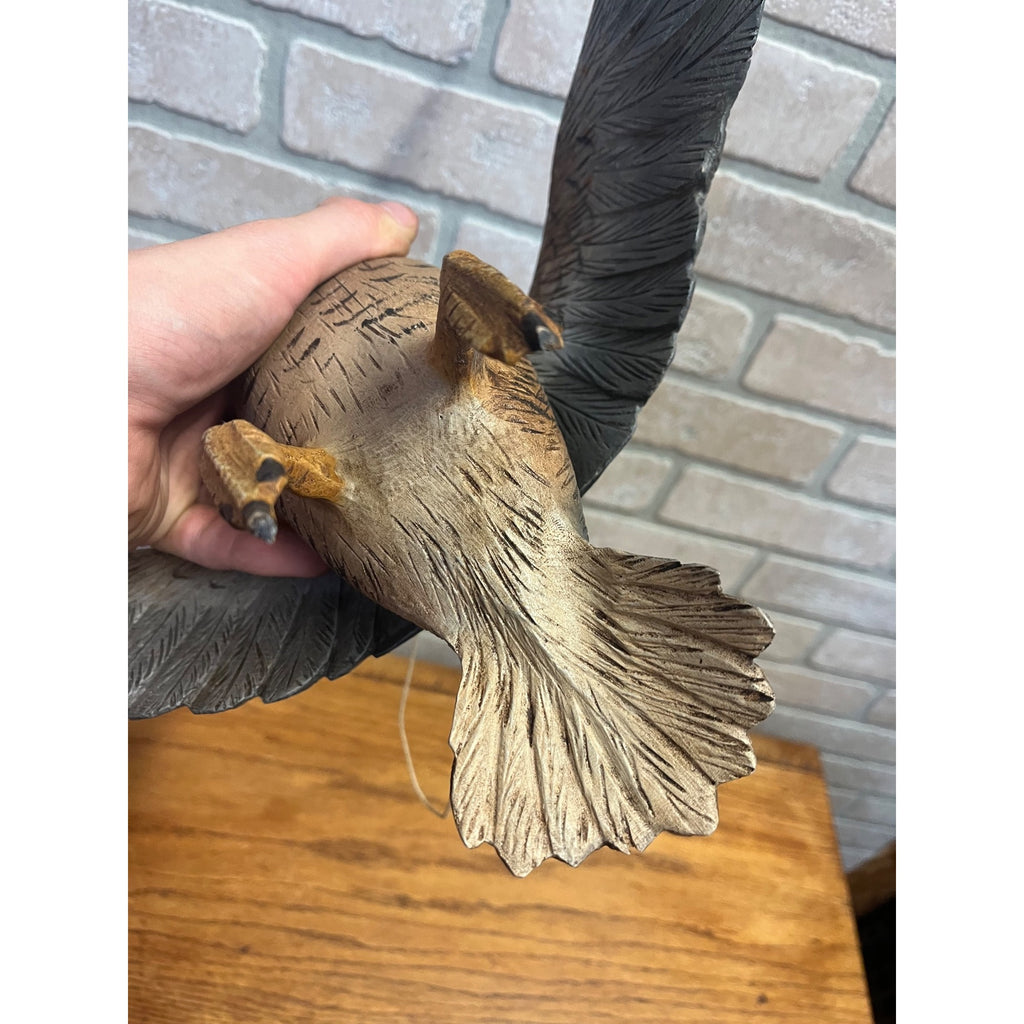 Casey Edwards Blue Wing Teal Hen in Flight Wood Carving Decoy Manitowoc