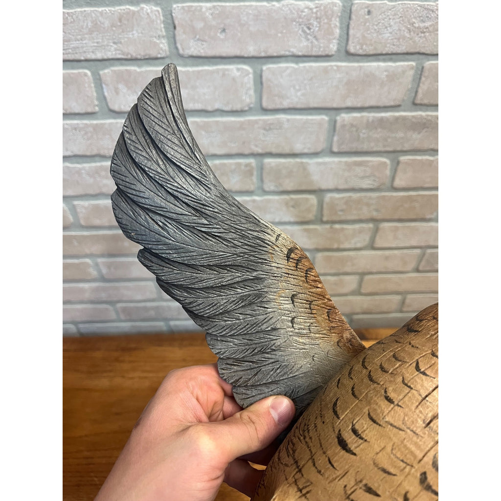 Casey Edwards Blue Wing Teal Hen in Flight Wood Carving Decoy Manitowoc