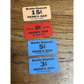 LOT Bottle Deposit Tags Herb's Bar Oshkosh Wisconsin 1940s Beer Brewery