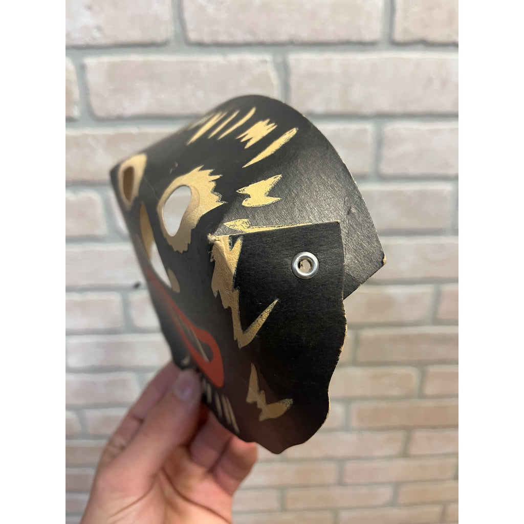 Vintage 1940s Halloween Scary Black Cat Cardboard Party Mask