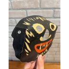 Vintage 1940s Halloween Scary Black Cat Cardboard Party Mask