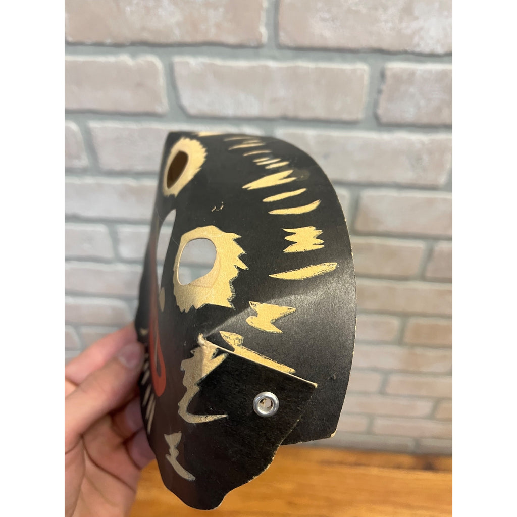 Vintage 1940s Halloween Scary Black Cat Cardboard Party Mask