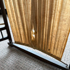 Art Deco Oak Upholstered 3 Paneled Room Divide Divider Decor