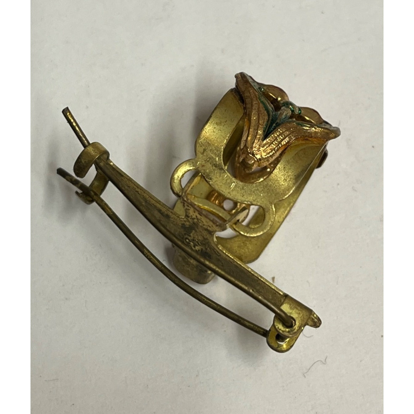 Antique Victorian Early 1900s Lot (2) Hair Barrette Clips Patent 1913 Floral