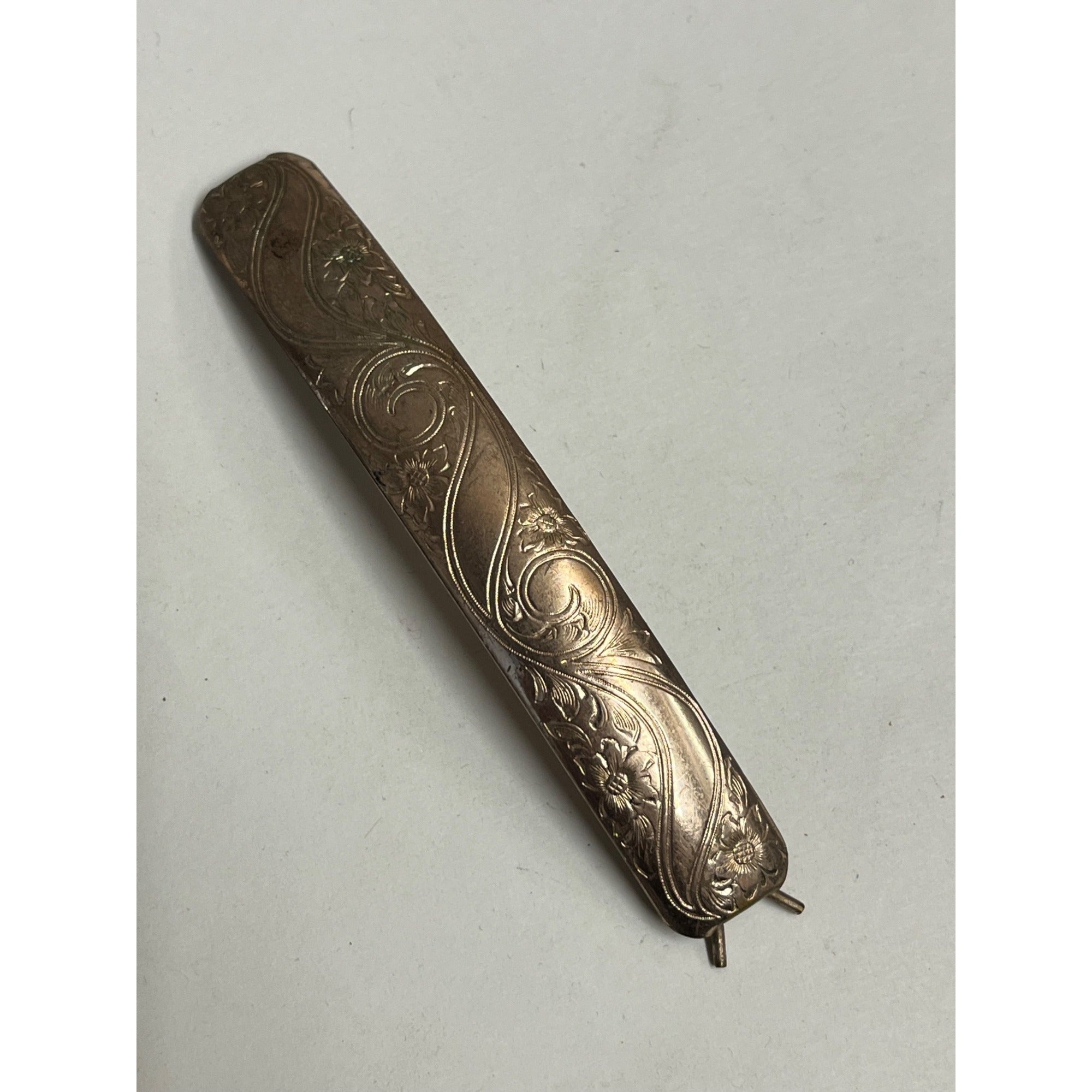 Antique Victorian Early 1900s Lot (2) Hair Barrette Clips Patent 1913 Floral