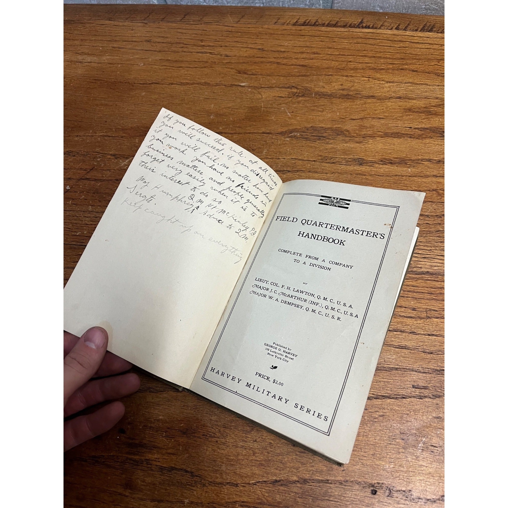 Vintage WWI Field Quartmasters Handbook 1917 Havery Military Series US Army Book