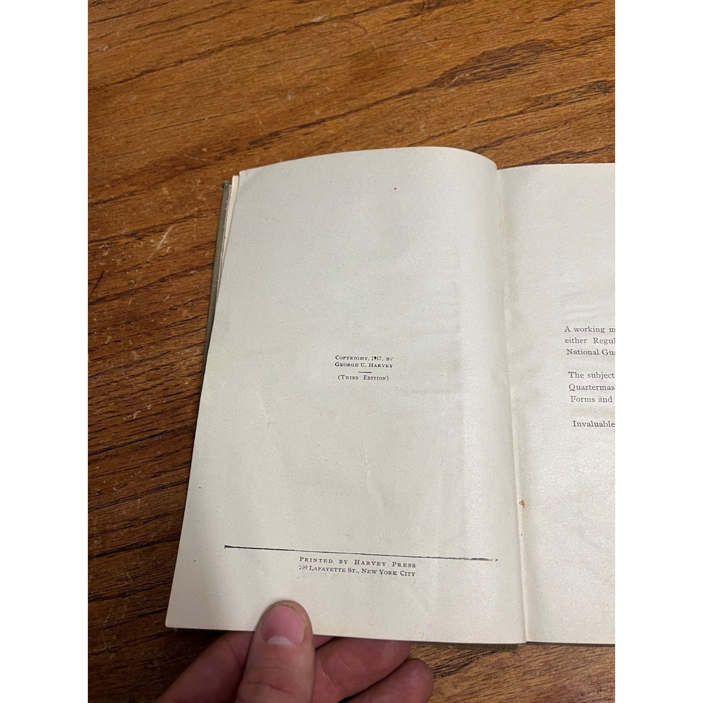 Vintage WWI Field Quartmasters Handbook 1917 Havery Military Series US Army Book