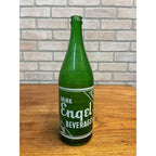 Vintage 1950s Engel Beverages ACL Green Glass Soda Bottle Fond du Lac WI Quart
