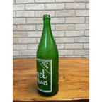Vintage 1950s Engel Beverages ACL Green Glass Soda Bottle Fond du Lac WI Quart