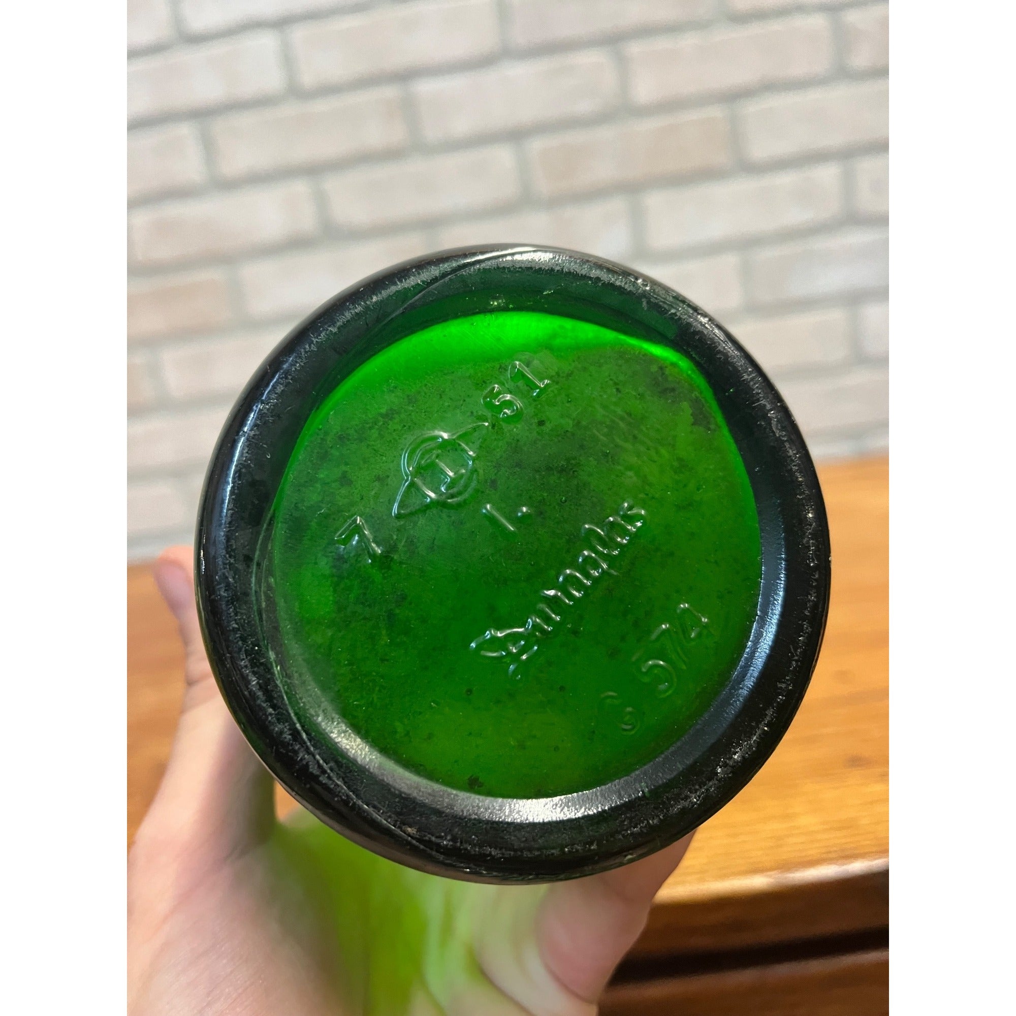Vintage 1950s Engel Beverages ACL Green Glass Soda Bottle Fond du Lac WI Quart