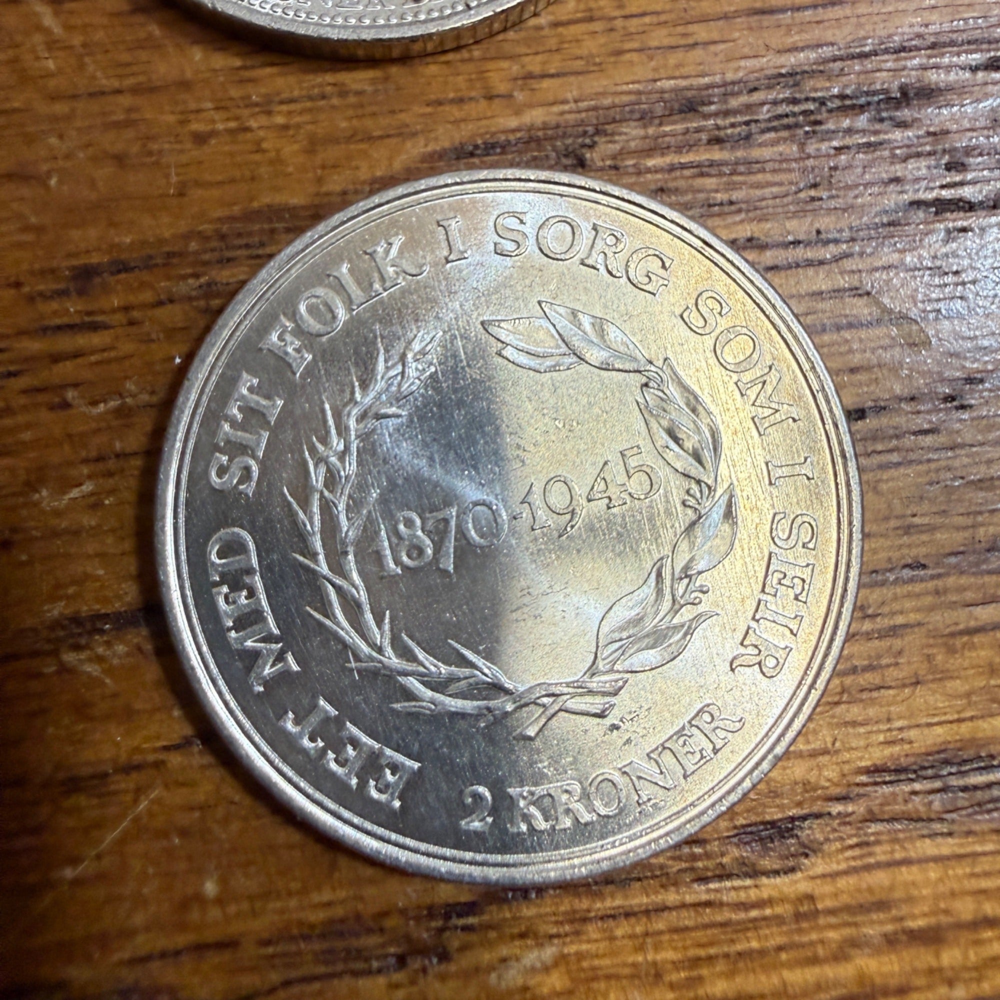 (4) DENMARK 2 KRONER SILVER 1930 & 1945 CH BU CHRISTIAN X 60TH BIRTHDAY